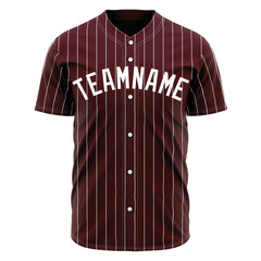 Custom Pinstripe Burgundy Full Button Down Mesh Fans Special Edition Authentic Baseball Jersey