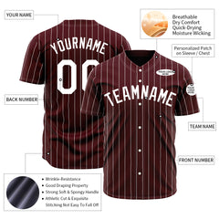 Custom Pinstripe Burgundy Full Button Down Mesh Fans Special Edition Authentic Baseball Jersey