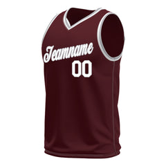 Custom Burgundy Basketball Jersey Mesh Sports Performance Team Uniform