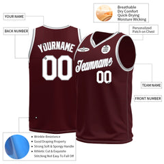 Custom Burgundy Basketball Jersey Mesh Sports Performance Team Uniform