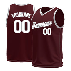 Custom Burgundy Basketball Jersey Mesh Sports Performance Team Uniform