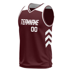 Custom Burgundy Mesh Basketball Athletic Performance Jersey