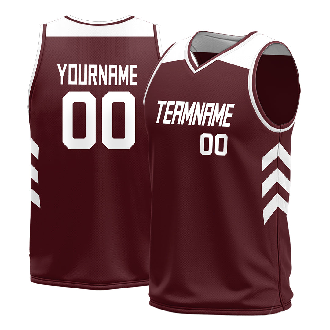 Custom Burgundy Mesh Basketball Athletic Performance Jersey