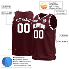 Custom Burgundy Basketball Jersey Mesh Sports Athletic Performance Shirts