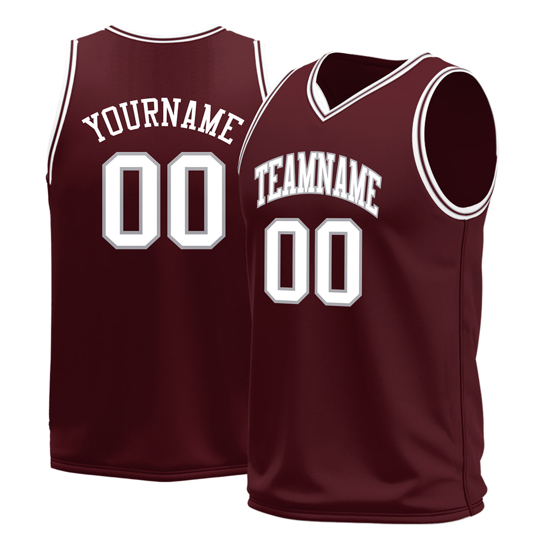 Custom Burgundy Basketball Jersey Mesh Sports Athletic Performance Shirts