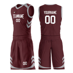 Custom Burgundy Basketball Uniform For Adult Youth Fans Mesh Jersey