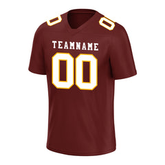 Custom Burgundy Football Jersey Player Fans Team Uniforms For Adult Youth Unisex