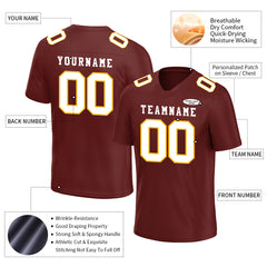 Custom Burgundy Football Jersey Player Fans Team Uniforms For Adult Youth Unisex