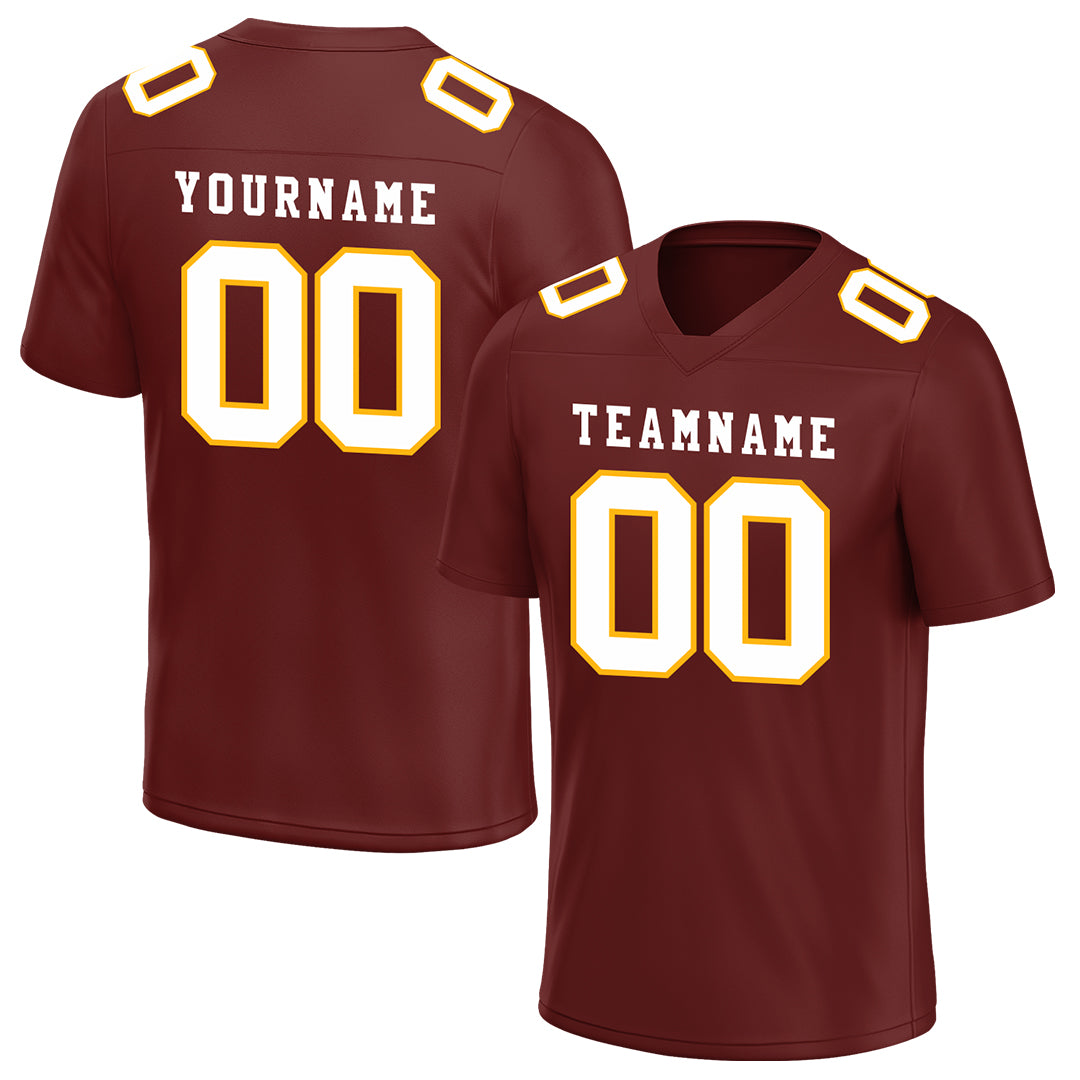 Custom Burgundy Football Jersey Player Fans Team Uniforms For Adult Youth Unisex