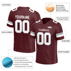 Custom Burgundy Football Jersey Athletic Shirt For Adult Youth