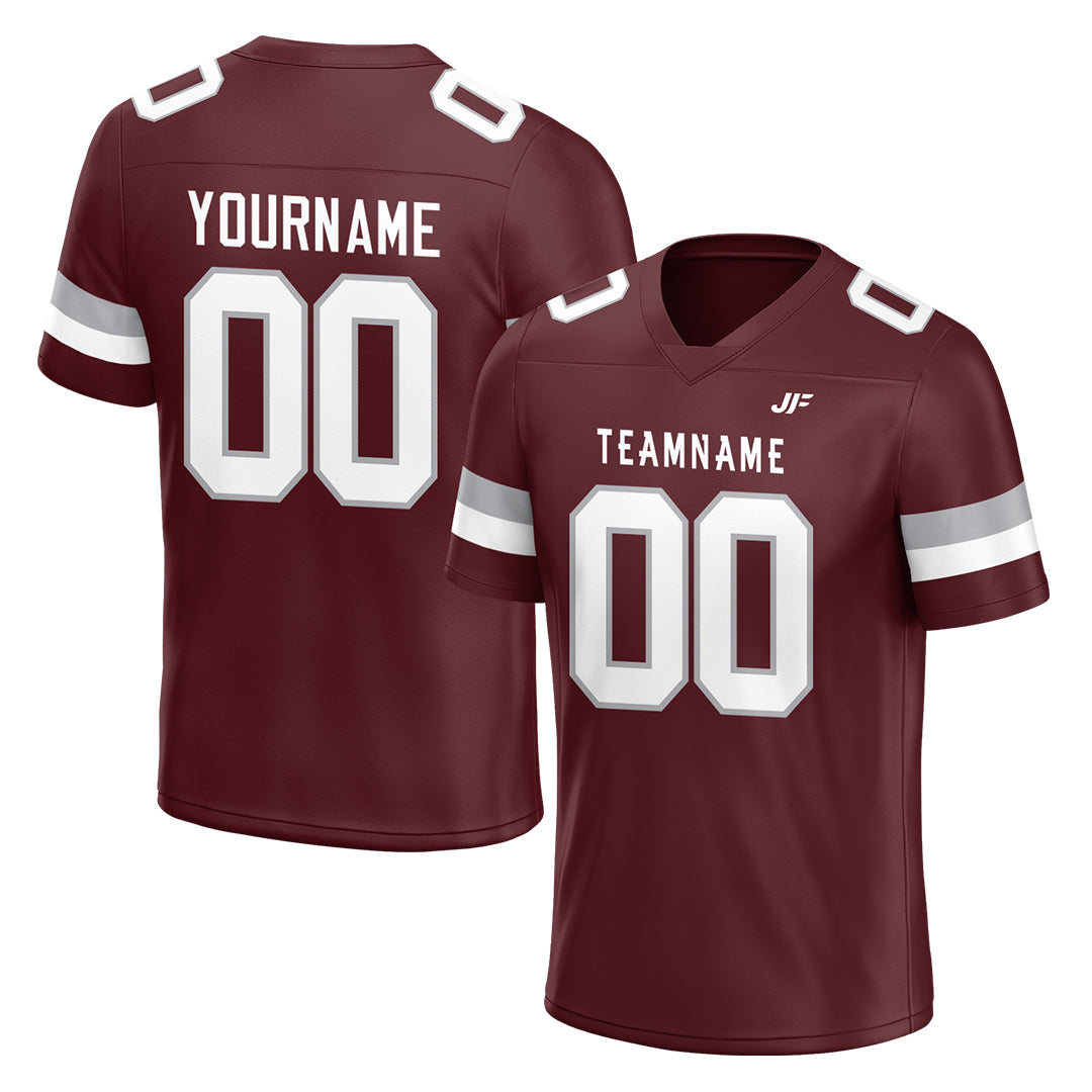 Custom Burgundy Football Jersey Athletic Shirt For Adult Youth