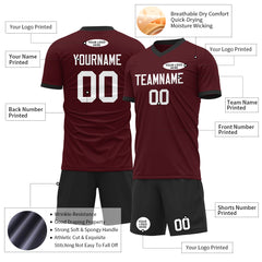 Custom Burgundy Soccer Uniform For Adult Youth Fans Jersey