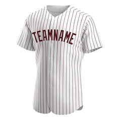 Custom Burgundy Pinstripe Full Button Down Mesh Fans Special Edition Authentic Baseball Jersey