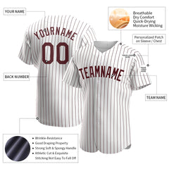 Custom Burgundy Pinstripe Full Button Down Mesh Fans Special Edition Authentic Baseball Jersey