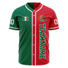 Custom Split Mexican Flag Fans Special Edition Authentic Vintage Baseball Jersey