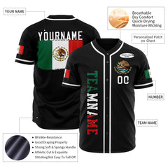 Custom Black Mexican Flag Fans Special Edition Authentic Vintage Baseball Jersey