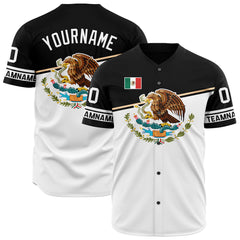 Custom Split Mexican Flag Fans Special Edition Authentic Vintage Baseball Jersey