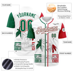 Custom White Mexican Flag Fans Special Edition Authentic Vintage Baseball Jersey