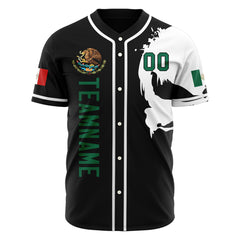 Custom Black Mexican Flag Fans Special Edition Authentic Vintage Baseball Jersey