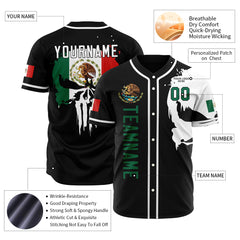 Custom Black Mexican Flag Fans Special Edition Authentic Vintage Baseball Jersey