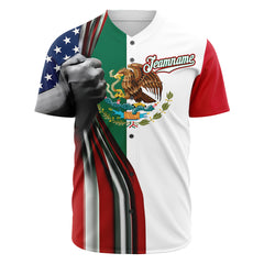 Custom White Mexican Flag Fans Special Edition Authentic Vintage Baseball Jersey