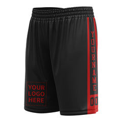 Custom Black Mesh Sports Basketball Shorts with Side Pockets