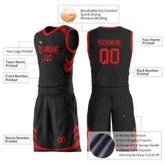 Custom Black Basketball Uniform For Adult Youth Fans Mesh Jersey