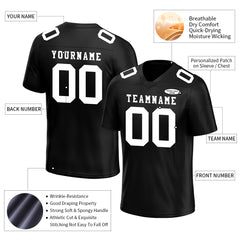 Custom Black Football Jersey Player Fans Team Uniforms For Adult Youth Unisex