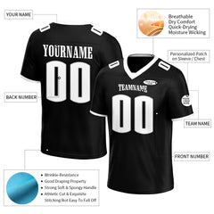 Custom Black Football Jersey Athletic Special Fans Edition Shirt For Adult Youth