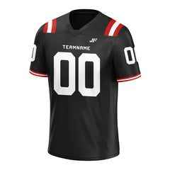 Custom Black Football Jersey Athletic Shirt For Adult Youth Unisex