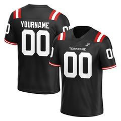 Custom Black Football Jersey Athletic Shirt For Adult Youth Unisex