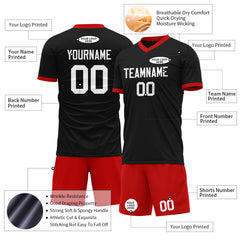 Custom Black Soccer Uniform For Adult Youth Fans Jersey