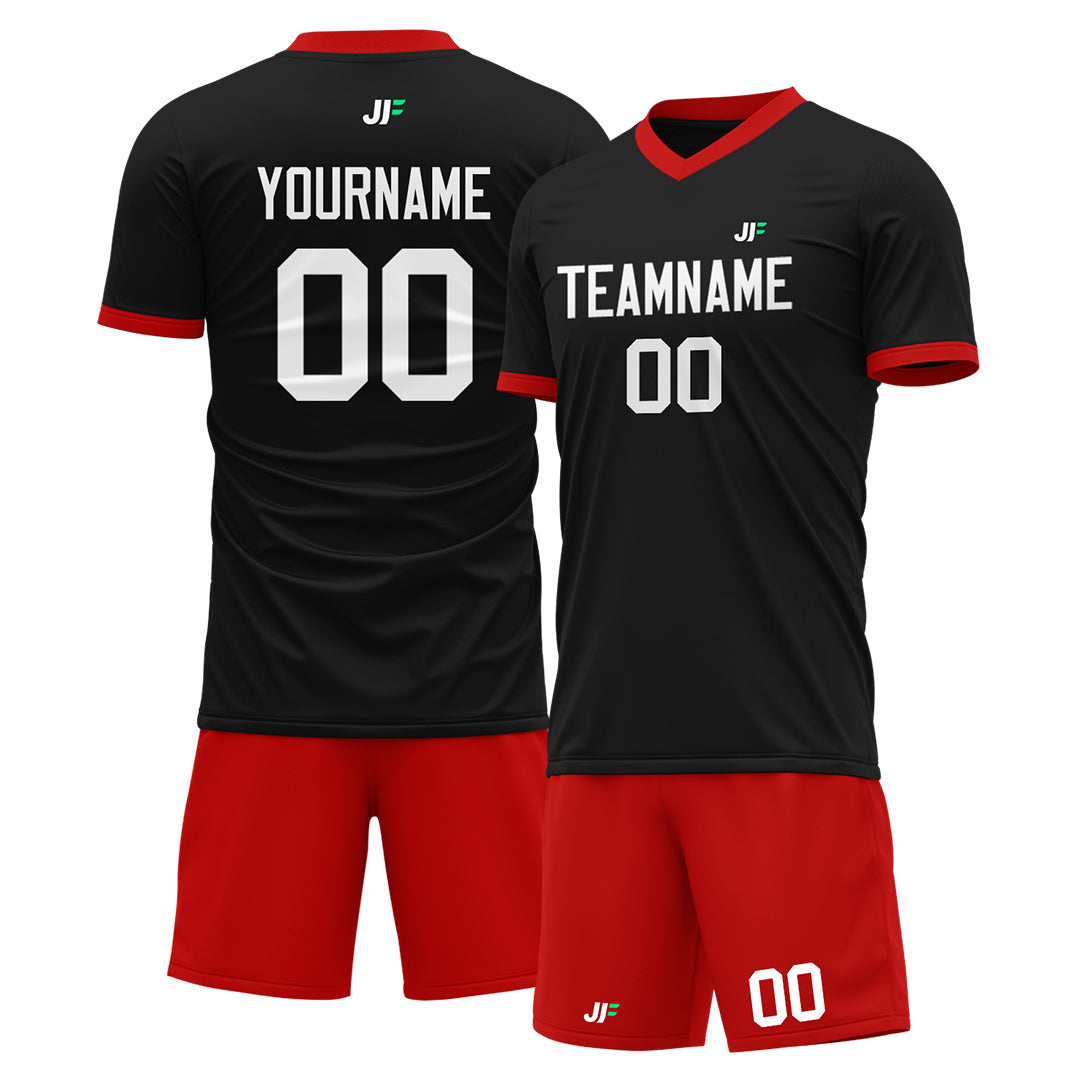 Custom Black Soccer Uniform DIY For Adult Youth Fans Jersey