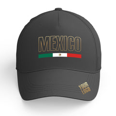 Custom Black Baseball Cap Mexican Flag Adjustable Hat for Men and Women