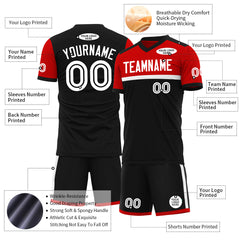 Custom Black Soccer Uniform Training Outfit Sportswear