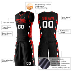 Custom Reversible Black Basketball Uniform Personailzed Printed Athletic Sports Shirts Mesh Jersey