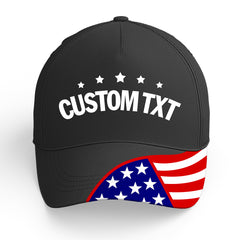 Custom Black Print Caps Personalized Logo Text Hat Ideal for Business Events Gifts