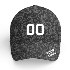 Custom Black Baseball Cap Print Logo Text Adjustable Hat For Men Women