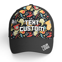 Custom Black Baseball Cap Casual Adjustable Hat Ideal for Business Events and Gifts