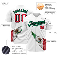 Custom White Mexican Flag Fans Special Edition Authentic Vintage Baseball Jersey