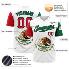 Custom Black Mexican Flag Fans Special Edition Authentic Vintage Baseball Jersey