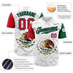 Custom Gradient Mexican Flag Fans Special Edition Authentic Vintage Baseball Jersey