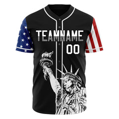 Custom Black National USA Flag Two Tone Authentic Vintage Baseball Jersey