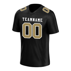 Custom Black Glod Football Jersey Player Fans Team Uniforms For Adult Youth Unisex