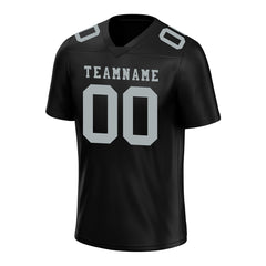 Custom Black Gray Football Jersey Player Fans Team Uniforms For Adult Youth Unisex