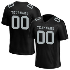 Custom Black Gray Football Jersey Team Uniforms For Adult Youth Unisex