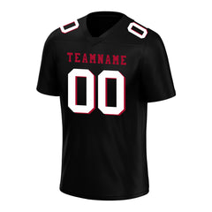 Custom Black Red Football Jersey Player Fans Team Uniforms For Adult Youth Unisex