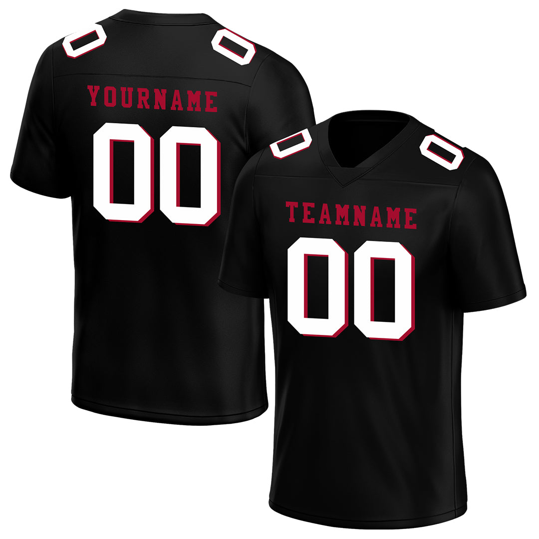 Custom Black Red Football Jersey Team Uniforms For Adult Youth Unisex