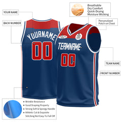 Custom Blue Basketball Jersey Athletic Sports Shirts Design Your Own