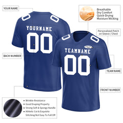 Custom Blue Football Jersey Player Fans Team Uniforms For Adult Youth Unisex